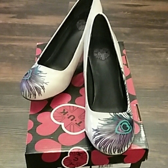 Peacock feather heels