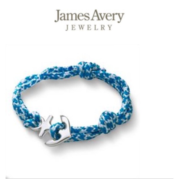 JA caribbean blue woven bracelet w/ anchor clasp