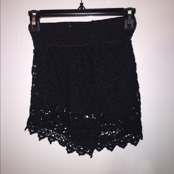 Black lace shorts