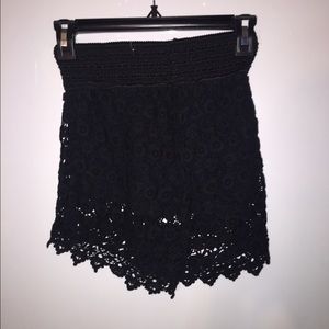 Black lace shorts
