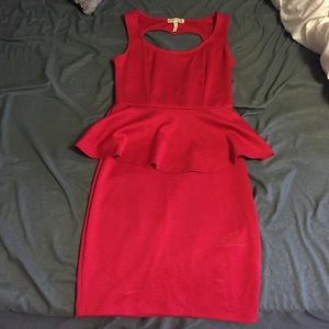 Red peplum dress