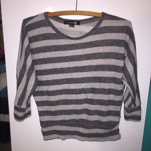 grey striped shirt