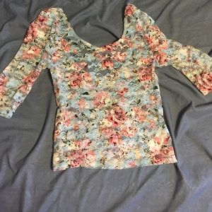 Sheer lace cropped top