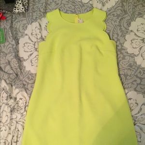 Beautiful neon yellow scalloped dress