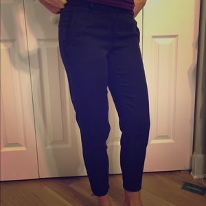 Loft black ankle dress pants with zippered ankles