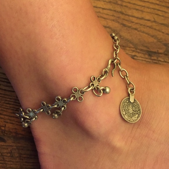 Silver Boho Gypsy Festival Anklet