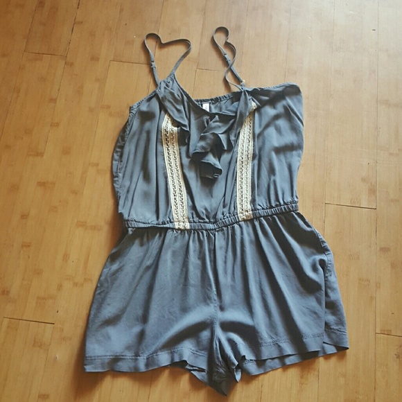 Grey Spaghetti strap romper