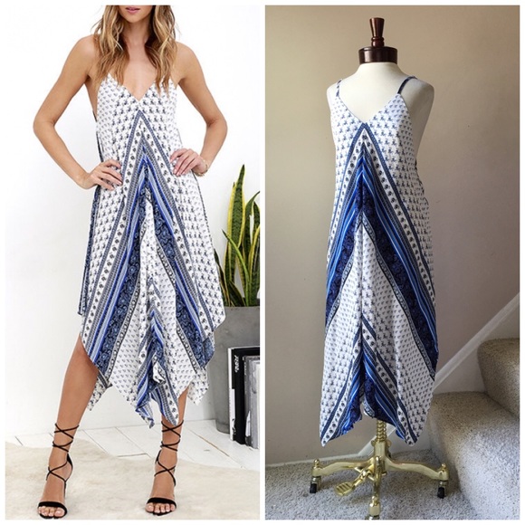 🆕Indigo Print Maxi Sundress - Picture 3 of 3