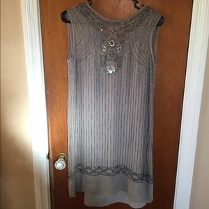 Silver Sequin Shift Dress