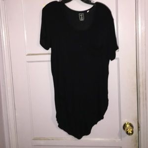 BLACK SIDE SLIT SHIRT