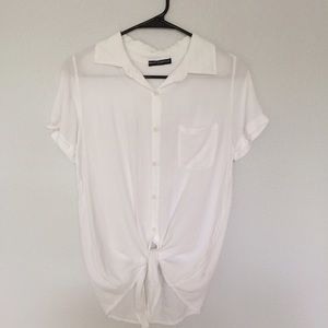 Brandy Melville White Button Up Shirt