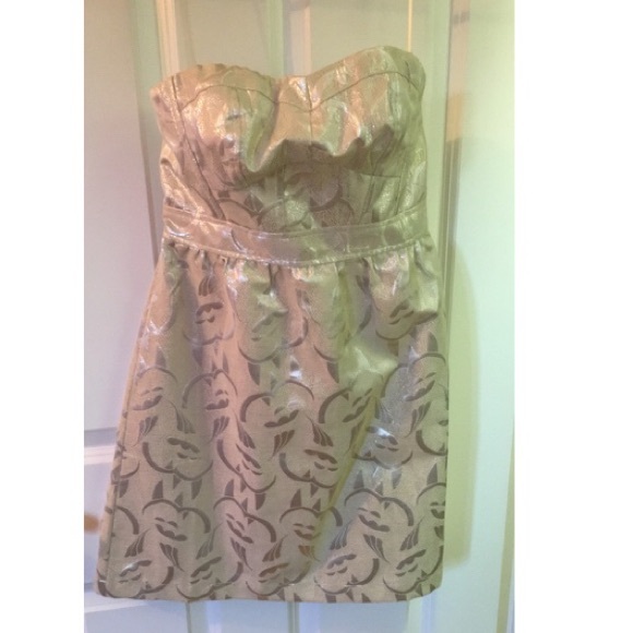 Strapless Nude/Silver dress