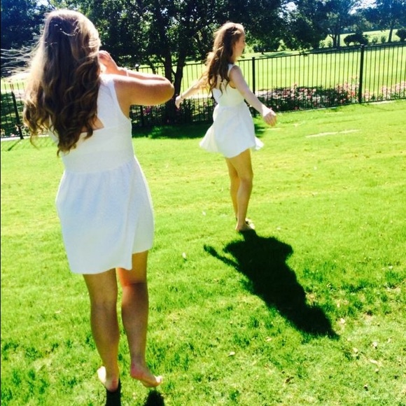 Ivory open back dress from LuLus. - Picture 4 of 4