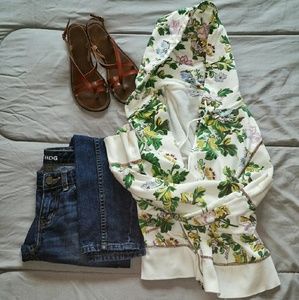 Floral Zip-up Hoodie