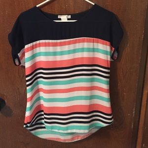 Striped Chiffon Top