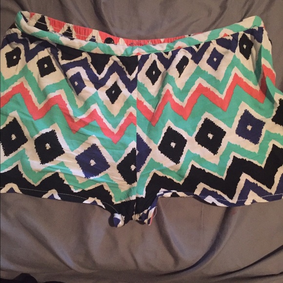 Multi colored chevron mini shorts size small