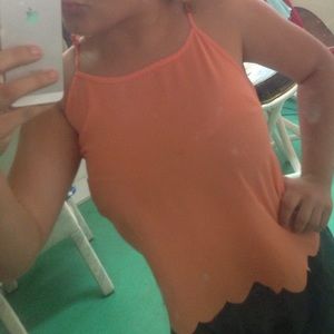 coral scalloped tank