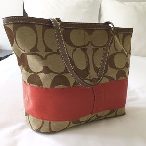 Coach Signature Stripe Reversible Tote
