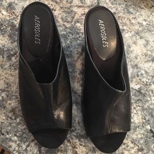 Aerosoles wedge sandal black size 8