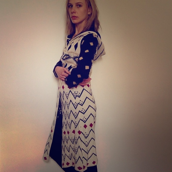 Funky, vintage-looking sweater-coat