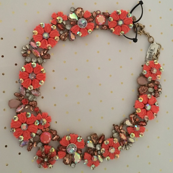 Jcrew orange flower necklace