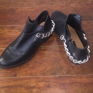Zara leather chain booties