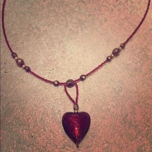 Heart glass necklace