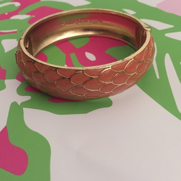 Lilly Pulitzer Peach Enamel Cuff Bangle