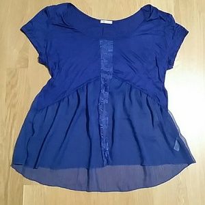 SOLD - Plus Chiffon and Lace Top