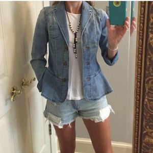 Anthropologie size 2 peplum jean jacket