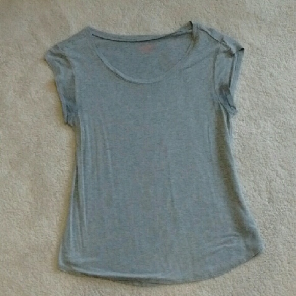 Grey Scoop Neck Cap Sleeve Muscle Tee