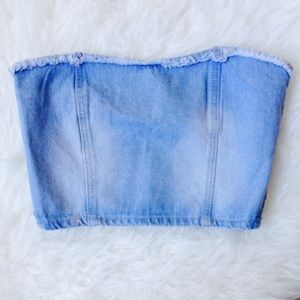 NWT Forever 21 Los Angeles denim crop top