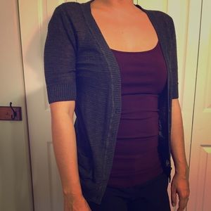 Gray Mossino short sleeve cardigan
