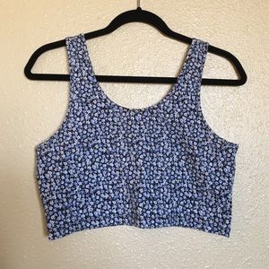 Forever 21 Blue Flower Crop Top