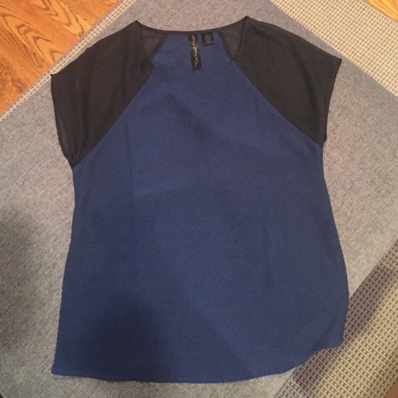 Navy and black blouse