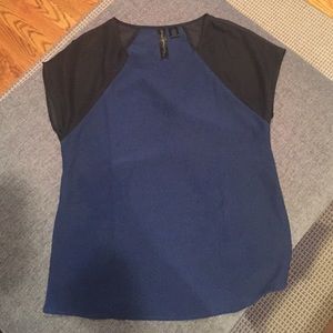 Navy and black blouse