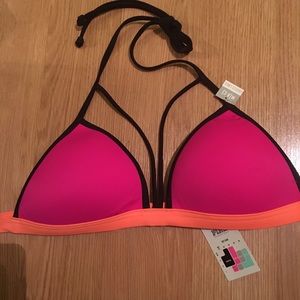 PINK strappy triangle swim top NWT