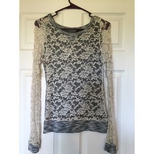 Long sleeve lace sweater