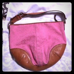 Pink Coach hobo bag