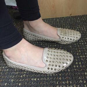 Nude Studded Flats