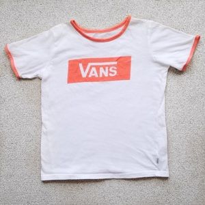SALE! ☀️ // Orange and White Vans Shirt