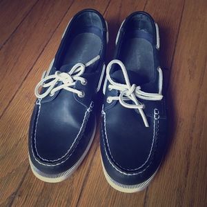 Navy Blue Boat Shoes