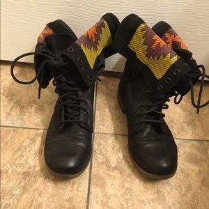 Fold over combat style boots