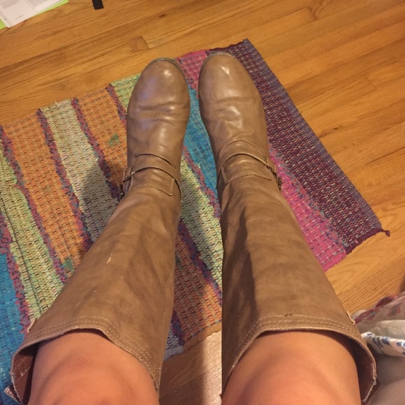 Tan high boots
