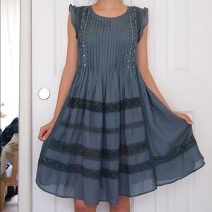 Navy blue anthropologie dress