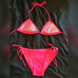 Pink sequence bikini