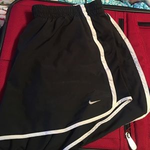 Nike black and white Dri fit athletic shorts