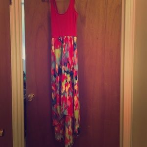 High-low splotches tank dress