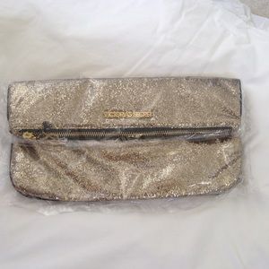 Victoria's Secret LE gold clutch bag NWT
