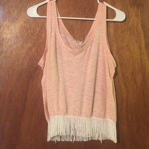 Tank top with fringe
